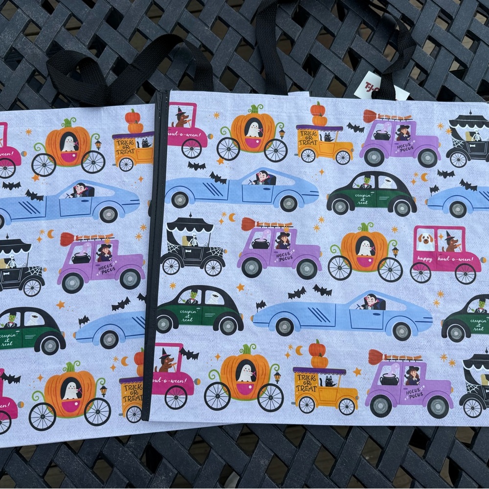 TJMaxx Collectable Shopping Totes (2) Halloween Themed Kids Toy Tote Bag